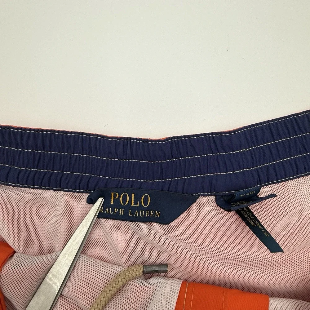 Polo Ralph‎ Lauren Swim Trunks Men's Size XL Orange Pockets - Picture 11 of 13